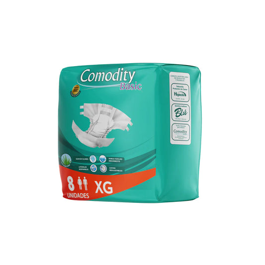 Pañales Adulto Comodity Basic Talla XG 10 Paquetes | 80 Pañales