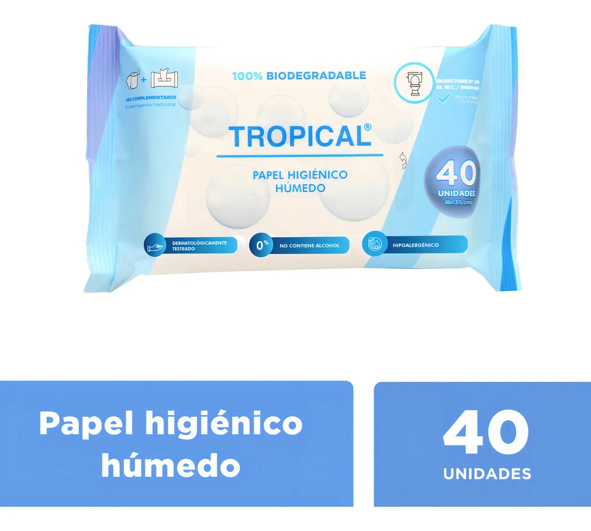 Papel Higiénico Húmedo para WC x 6 Paquetes