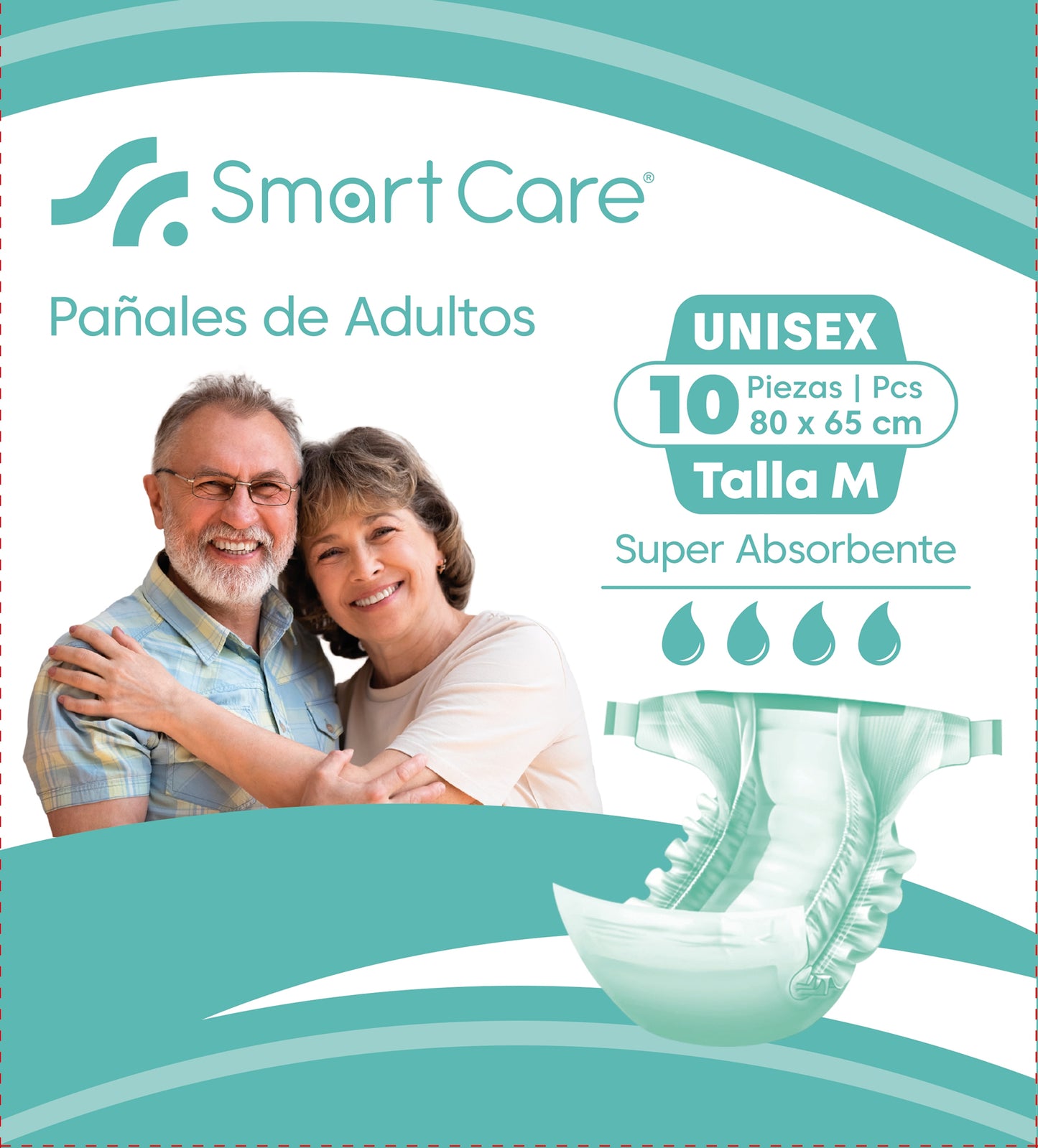 Pañales para Adulto Premium Talla M Alta Absorción | Pack 50 Unidades.Smart Care