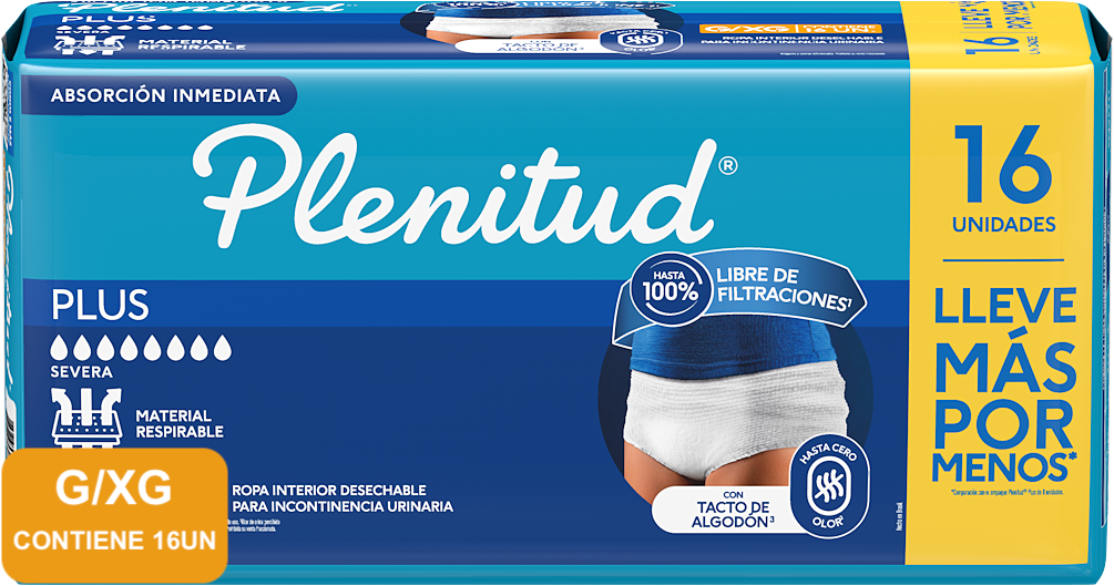 Pants Plenitud Plus Ropa Interior Desechable Talla G/XG 16un