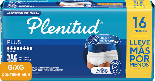 Pants Plenitud Plus Ropa Interior Desechable Talla G/XG 16un