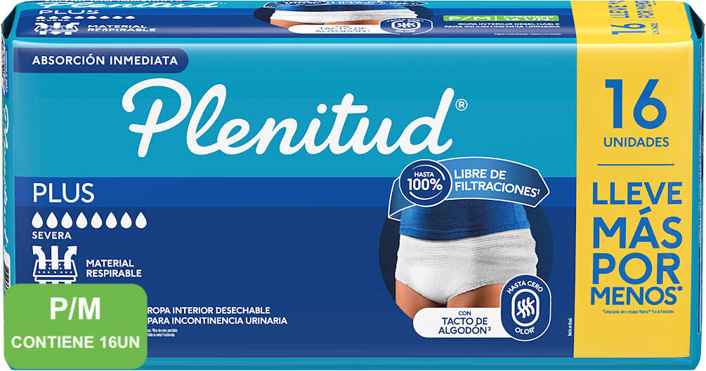 Pants Plenitud Plus Ropa Interior Desechable Talla P/M 16un