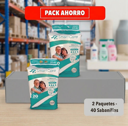 Pack 2 Sabanilla 60x90 cm. 40 Sabanillas Smart Care