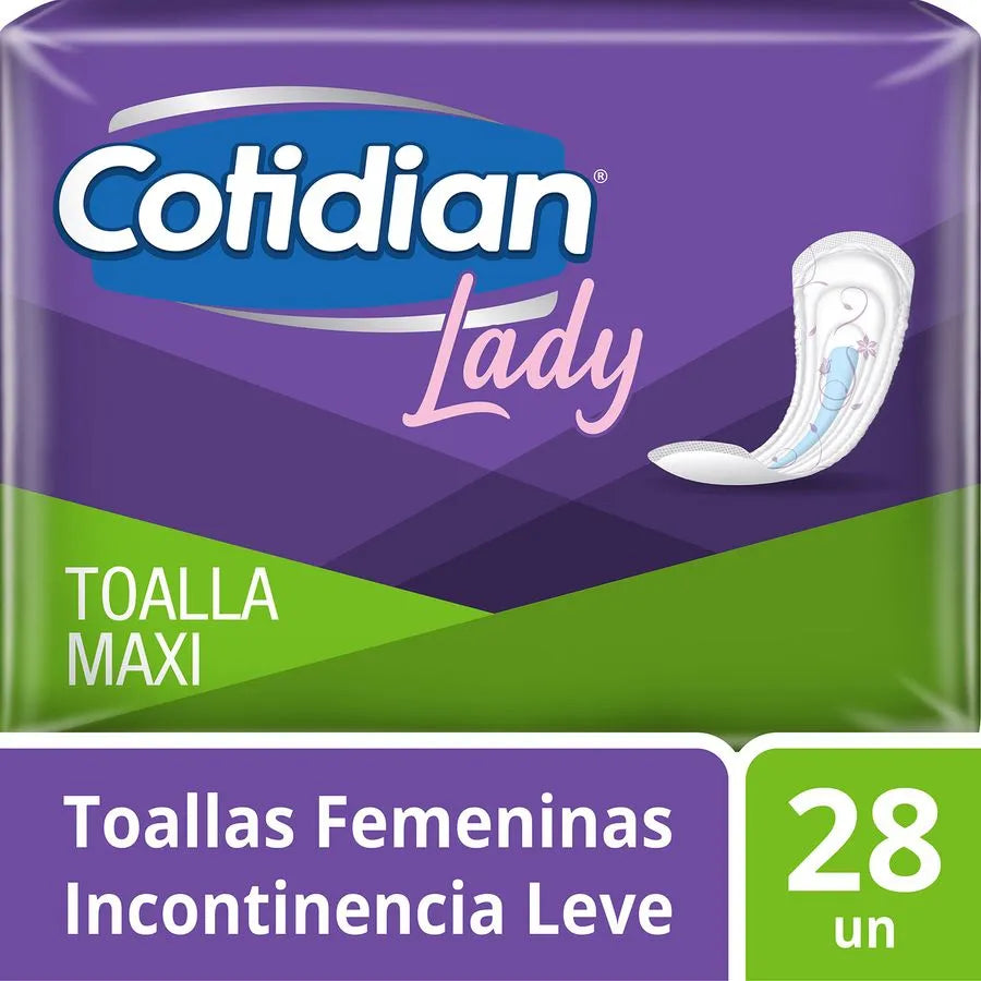 Toallas Higiénicas Cotidian Lady Maxi Inconteniencia Leve 28 un