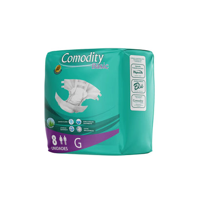 Pañales Adulto Comodity Basic Talla G 10 Paquetes | 80 Pañales