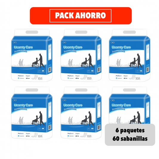 Sabanilla 60x60 cm 6 Paquetes + Regalo