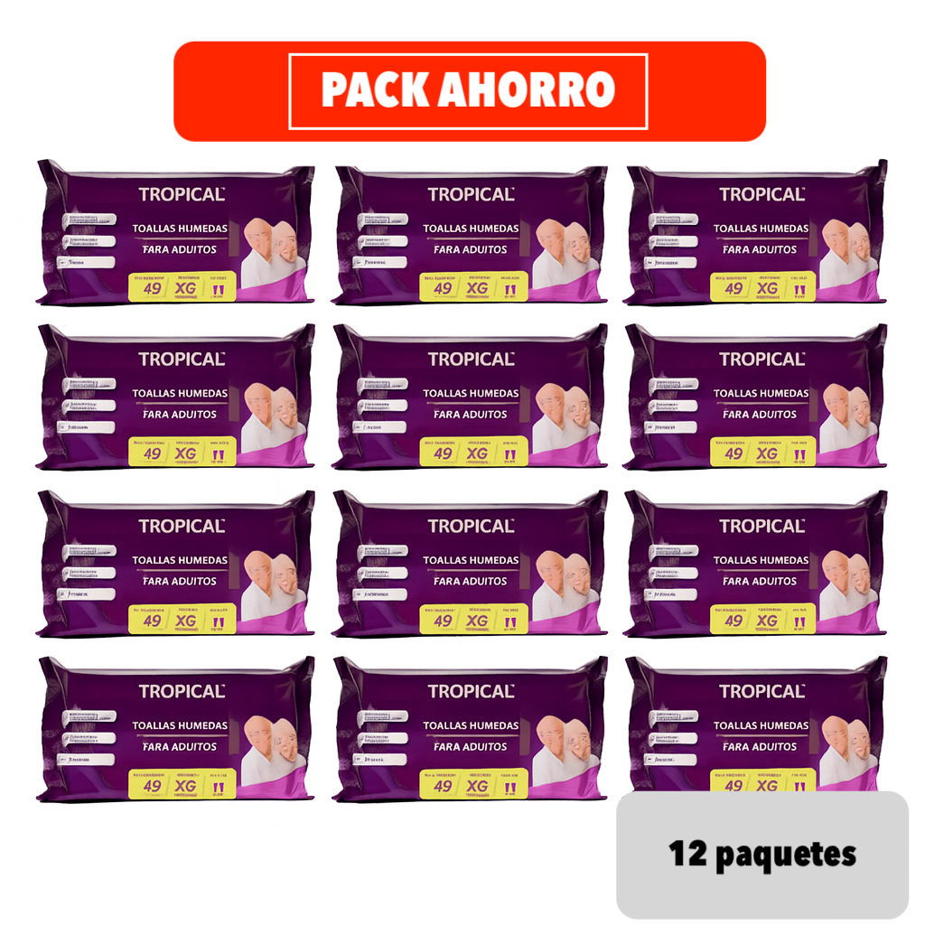 Toallas Húmedas Adulto 12 Paquetes + Regalo