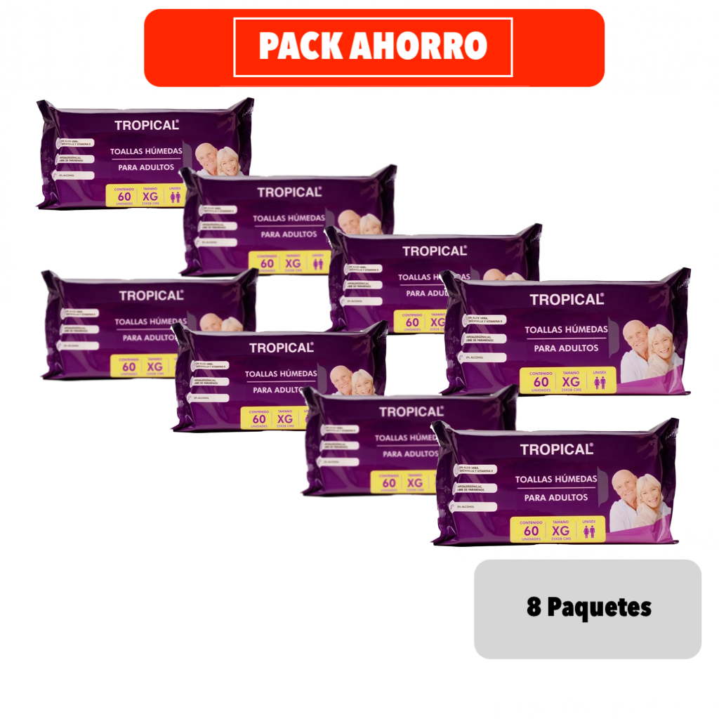 Toallas Húmedas Adulto 8 Paquetes