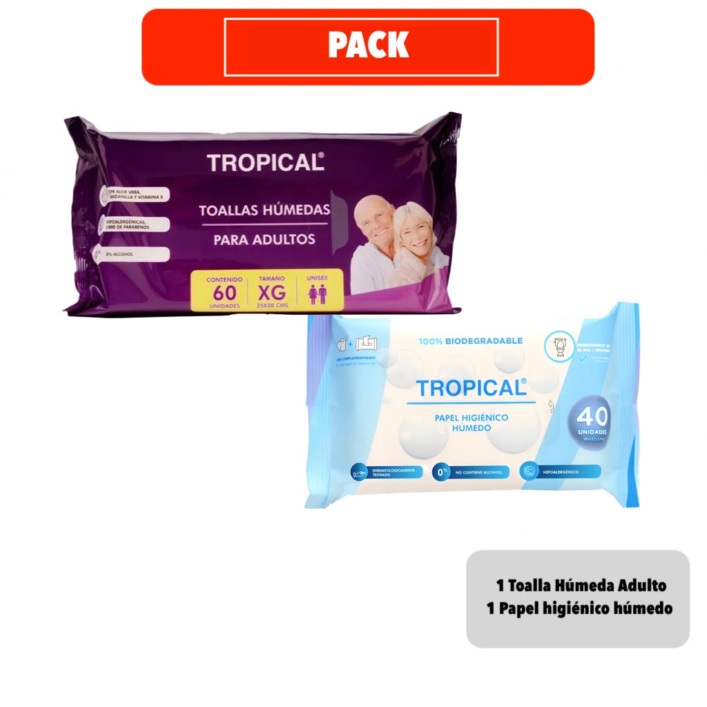 Toallas Húmedas + Papel Higiénico Húmedo para WC