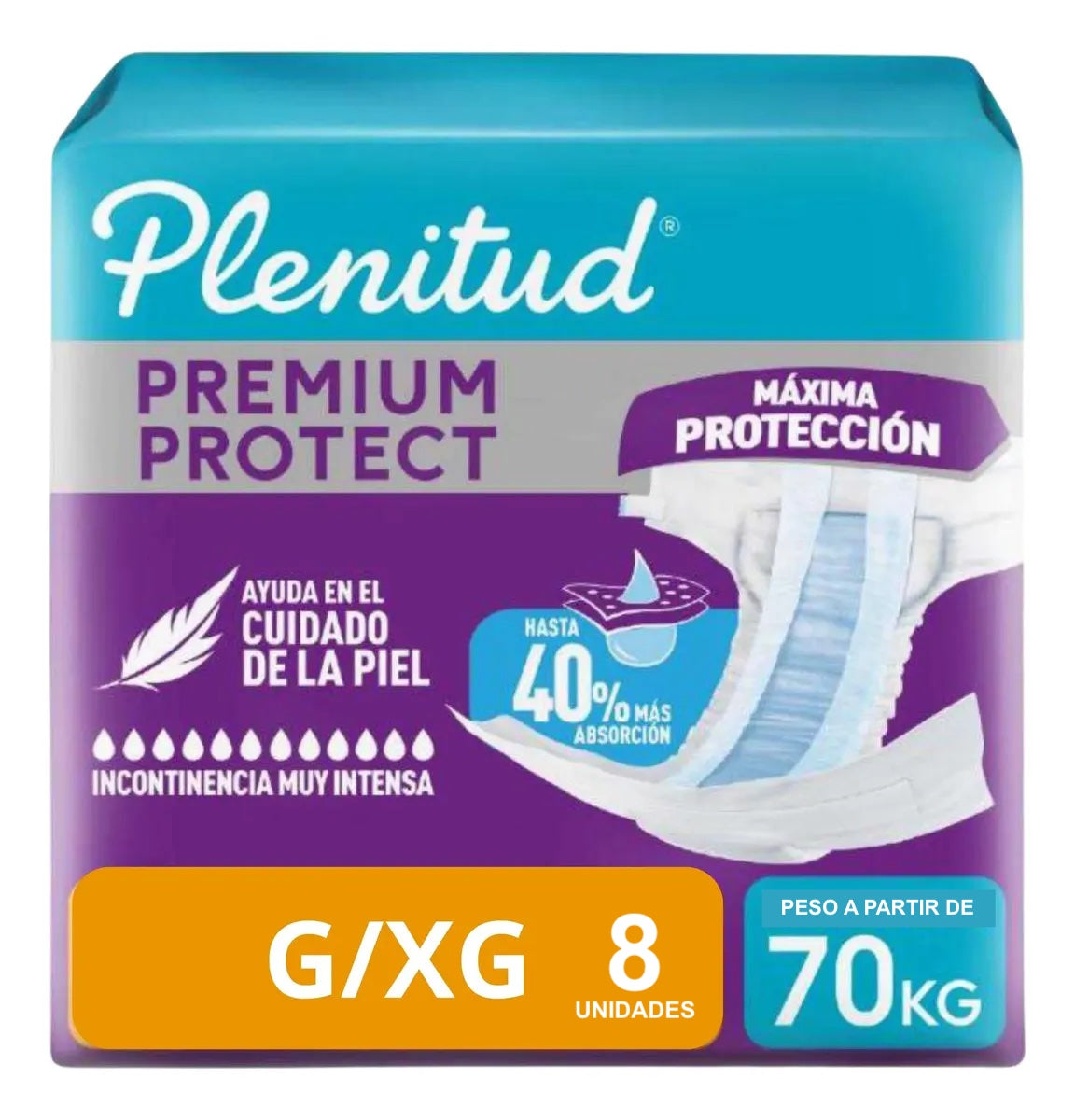Pañal Adulto Plenitud Protect G/XG 8 Unidades | Máxima Protección